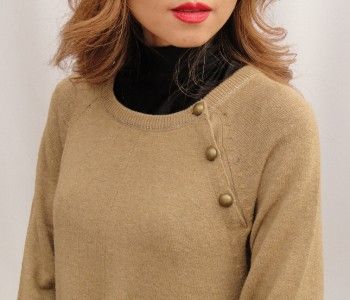 BN Vanessa Bruno Beige Wool Blend Knit Dress Jumper with Pockets UK8 