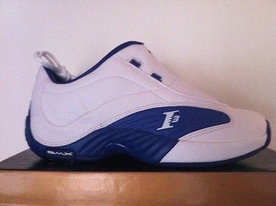 Vintage Reebok Iverson IV Sixers White Blue Sz 8.5 DS Rare Find 