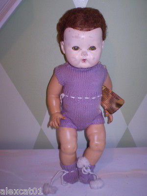 American Character doll 1960s Tiny Tears 15 long reddish brown hair