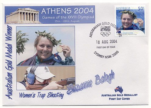 Athens 2004 Womens Trap Gold Medal FDC Australia Shooting Guns