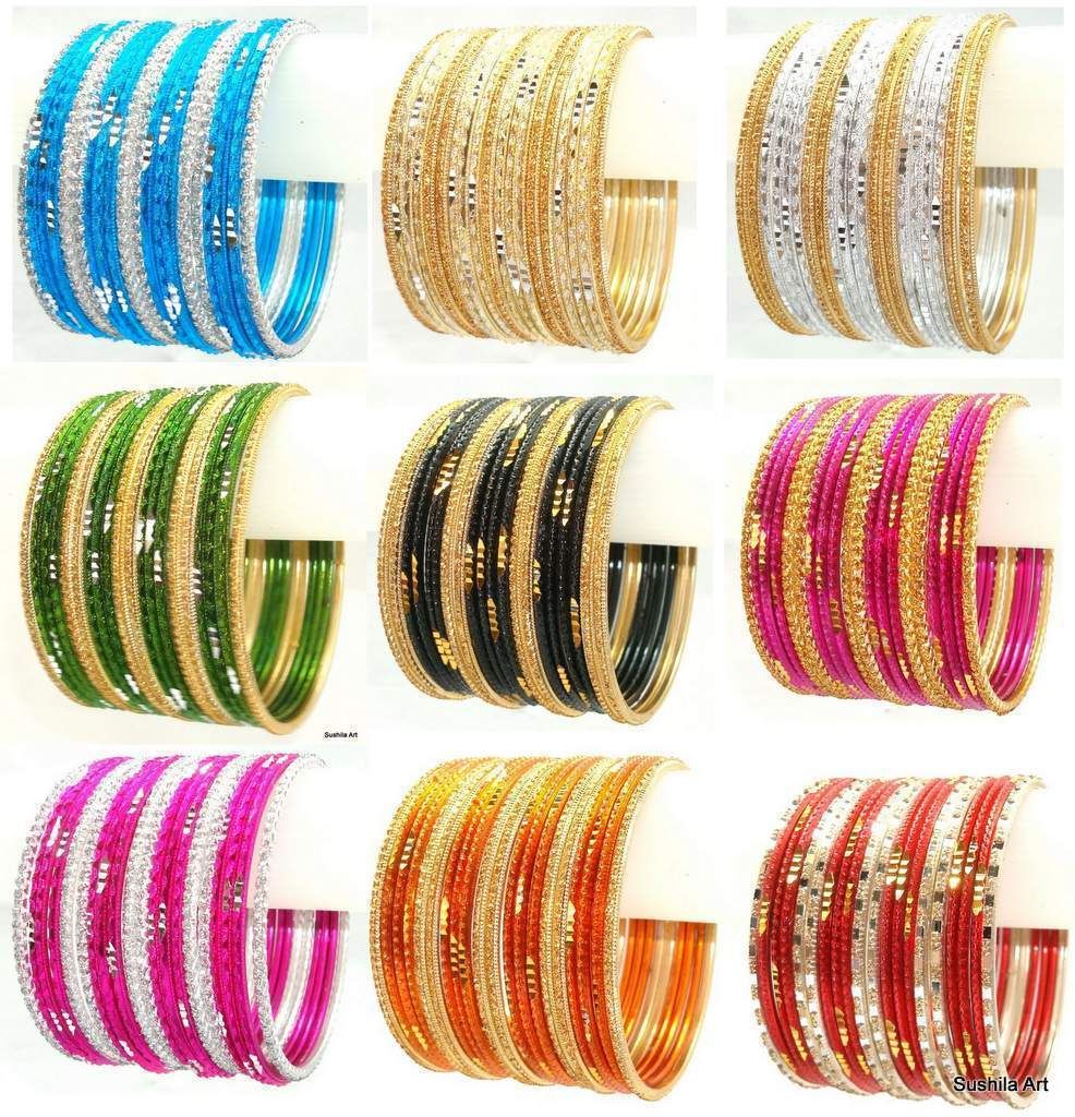   Ethnic Belly Dance Sari Mix Matching Metal Bangles Bracelet