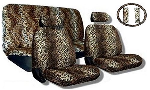   Tan Animal Print Complete Car Seat Cover Set 