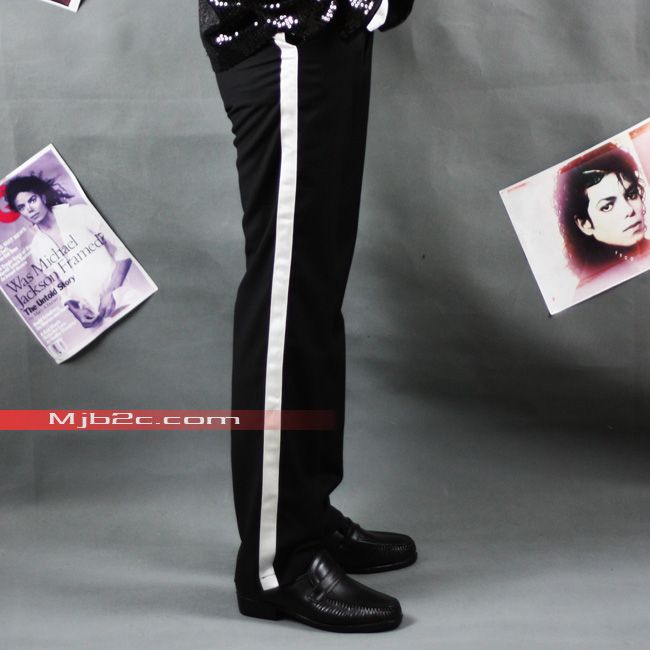 MJB2C Michael Jackson Costume Billie Jean Pants white stripe