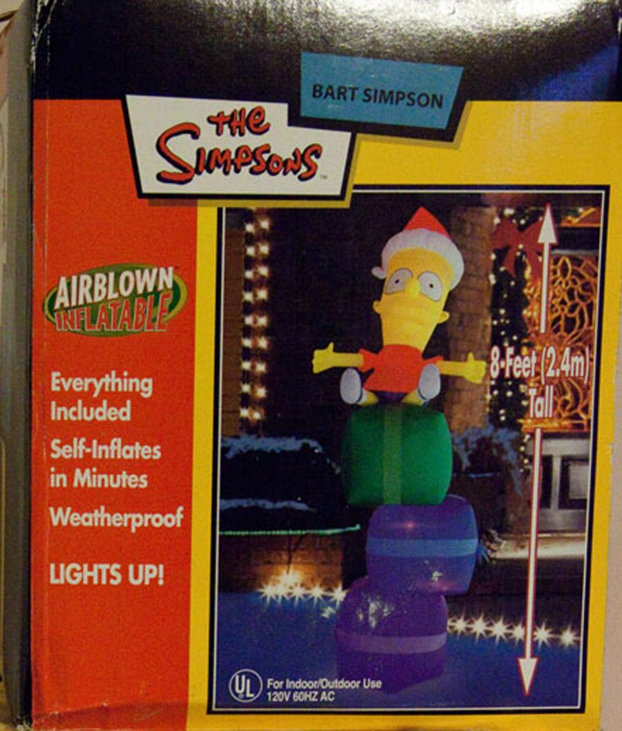 Bart Simpson Holiday Inflatable Gemmy Rare 8 tall