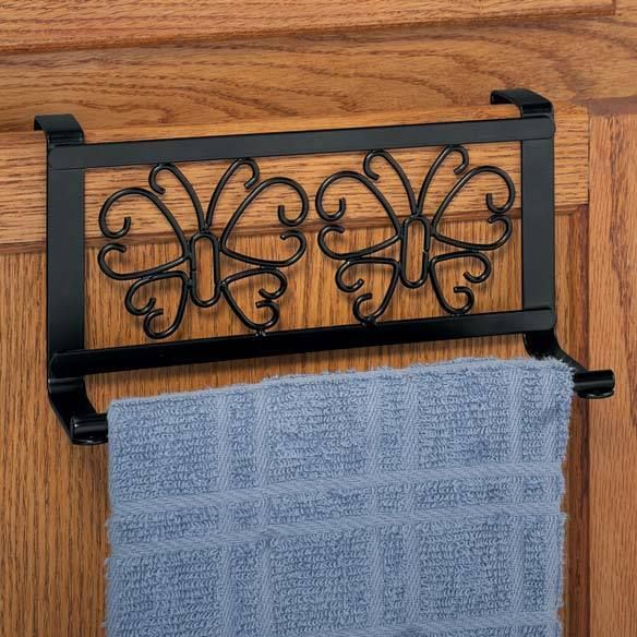 Butterfly Over The Cabinet Towel Holder Kitchen Bathroom Storage 