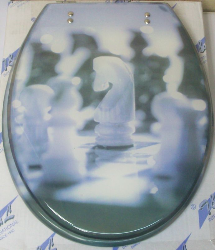 Unique Chess Design Acrylic Bath Toilet Seat SM05 0036