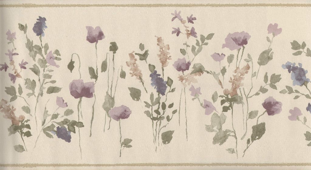 Wallpaper Border Wild Flowers Great for Bathroom Bedroom Livingroom 