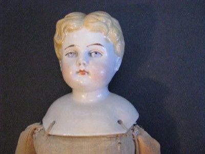 German Alt Beck Gottschalck abg 1880 Boy China Doll Blond Hair Blue 