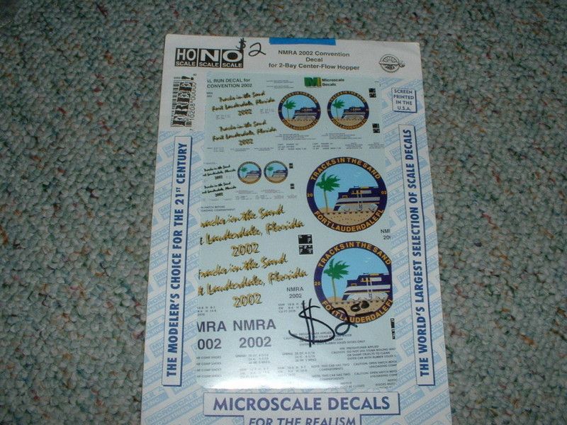   Decals NMRA 2002 Convention Decal 2 Bay Center Flow Hopper VV