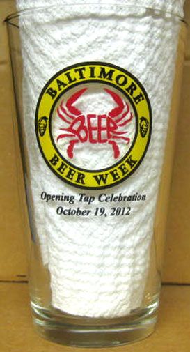 Baltimore Beer Week Opening Tap Celebration 2012 Pint Beer Glass w 