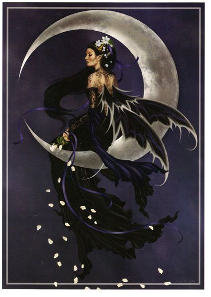 New Solace Nene Thomas Fantasy Print Fairy Faerie Moon White Rose 