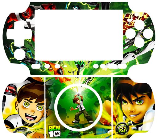 Ben 10 Ten Ben10 Skin Cover Sticker for Sony PSP 3000