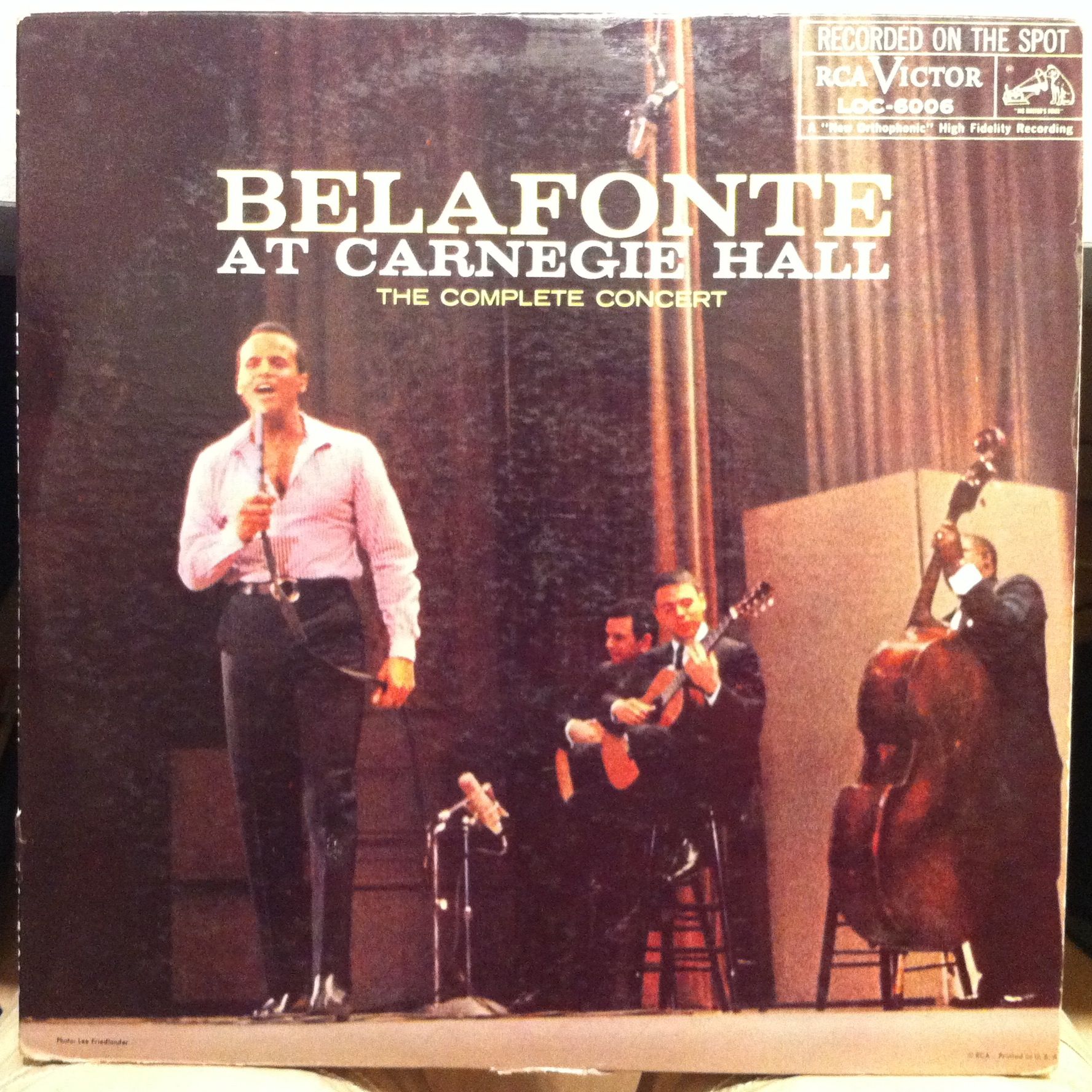 Harry Belafonte at Carnegie Hall 2 LP Loc 6006 VG Vinyl Record 1S 1S 