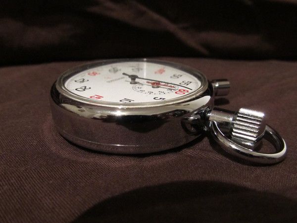 Wakmann 1 5 Second Stopwatch Pristine Runs Perfectly Swiss Made Clear 