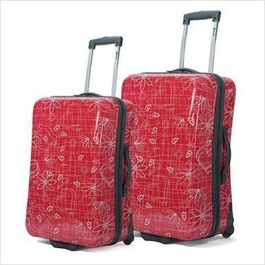 Benzi Hardsided Patterned 2 Piece Luggage Set Color Red