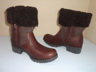 UGG Australia Bellvue II Espresso Leather Boots Sz 7 Womens