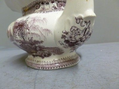   Historic Staffordshire Purple Transfer Teapot Belzoni RARE