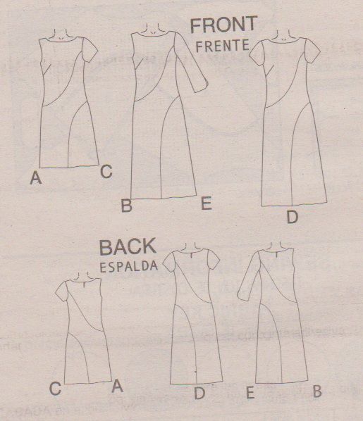 Fashion Basics Bias Assymetrical Style Line Dress Patterns Sz 16 22 