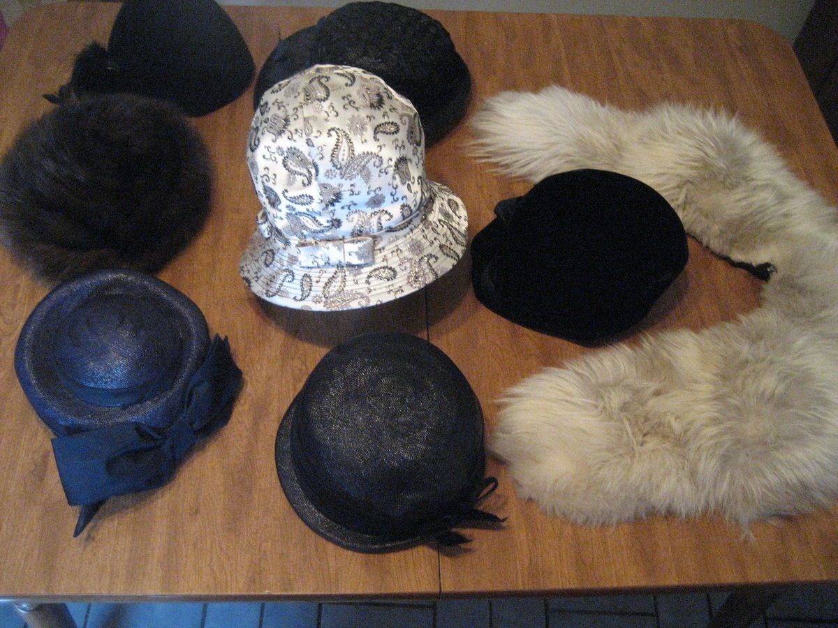 Vintage women hats 1960s 6 union Bernays Christine Judith Roy mink fur 