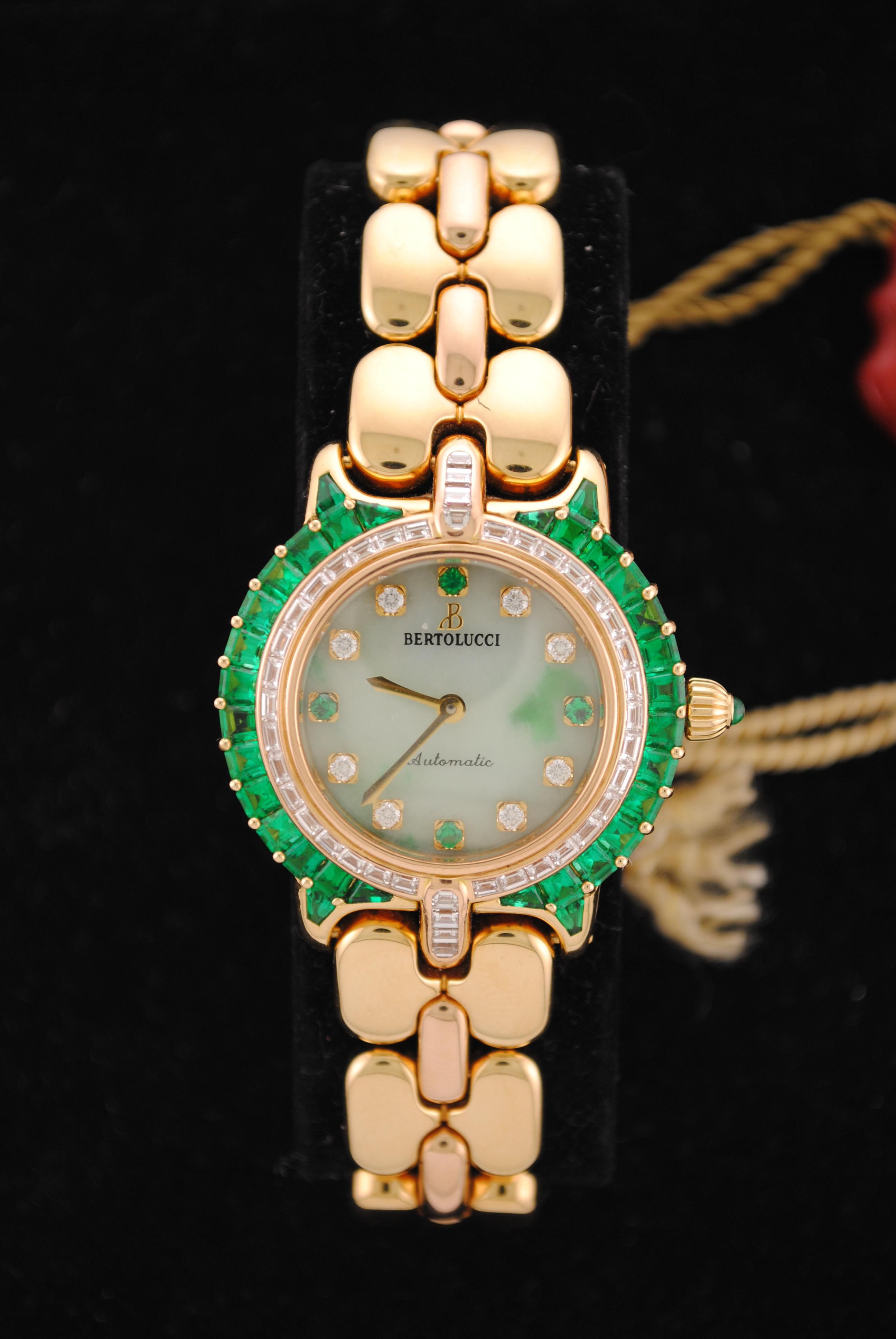 Unique Bertolucci Ladys Watch in 18KYG w T Dia Emlds