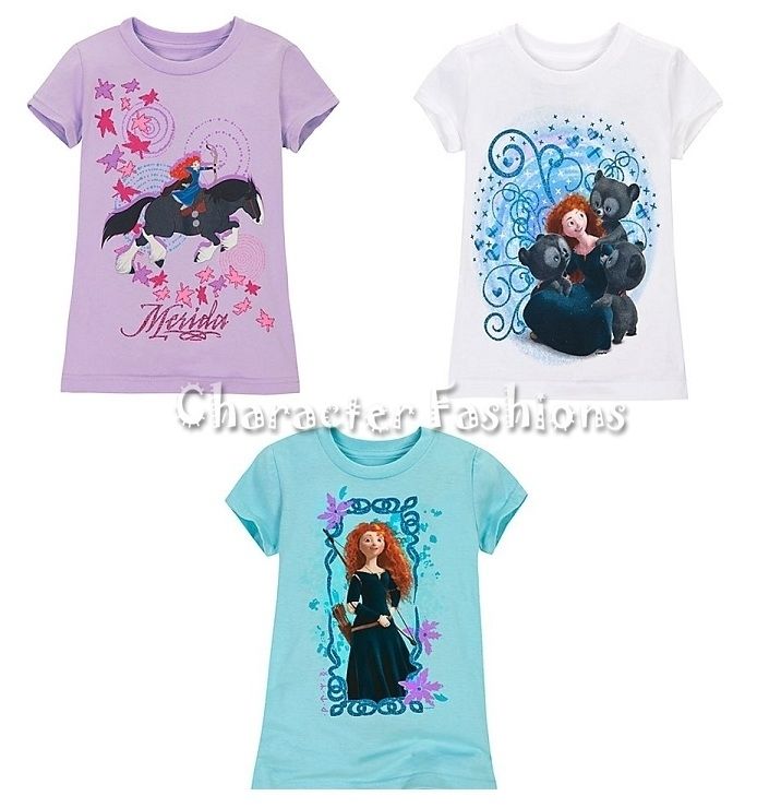 BRAVE Size 4 5 6 7 8 10 12 Shirt Tee Top DISNEY MERIDA ANGUS Girls