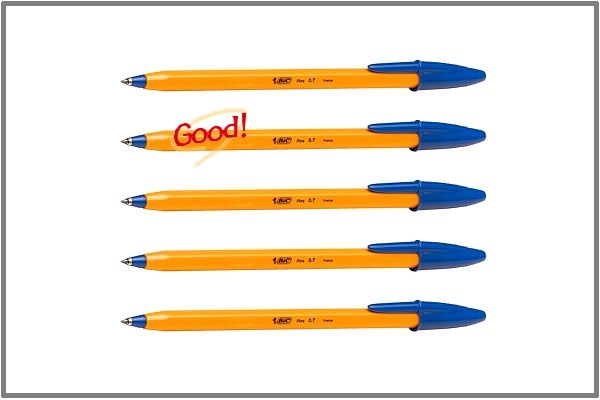 bic orange ball pen 0 7mm blue x 5