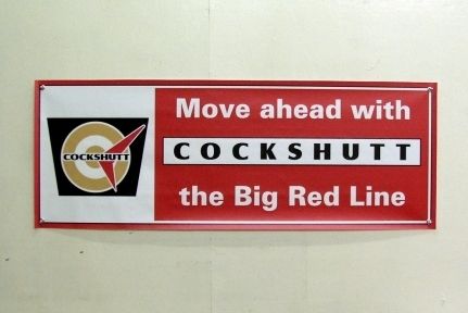 Vintage Cockshutt Big Red Line Farm Equipment Tractor Banner