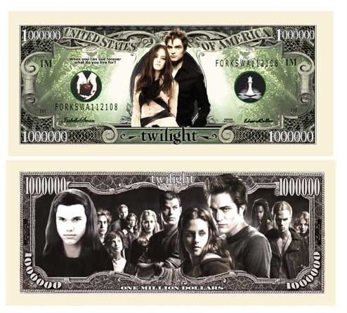 Twilight Million Dollar Bill w Protector $1 59