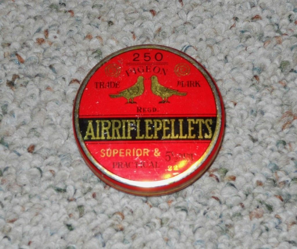 Vintage Air Rifle Japan Pigeon Pellets Full in Tin