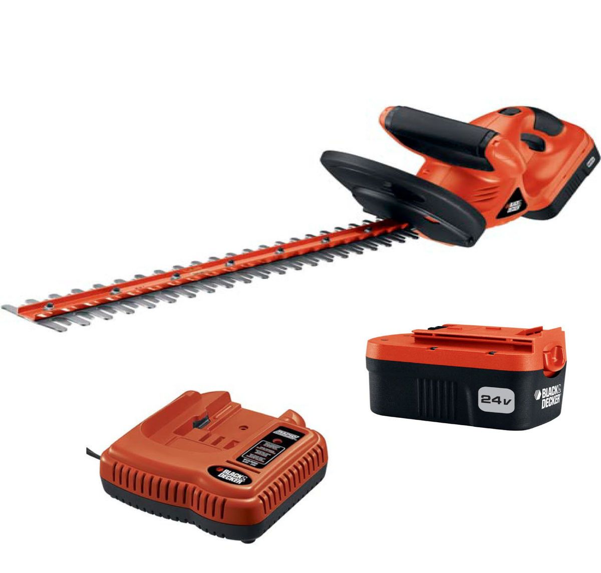 Black Decker 24 Volt Hedge Trimmer and Extra Batteries