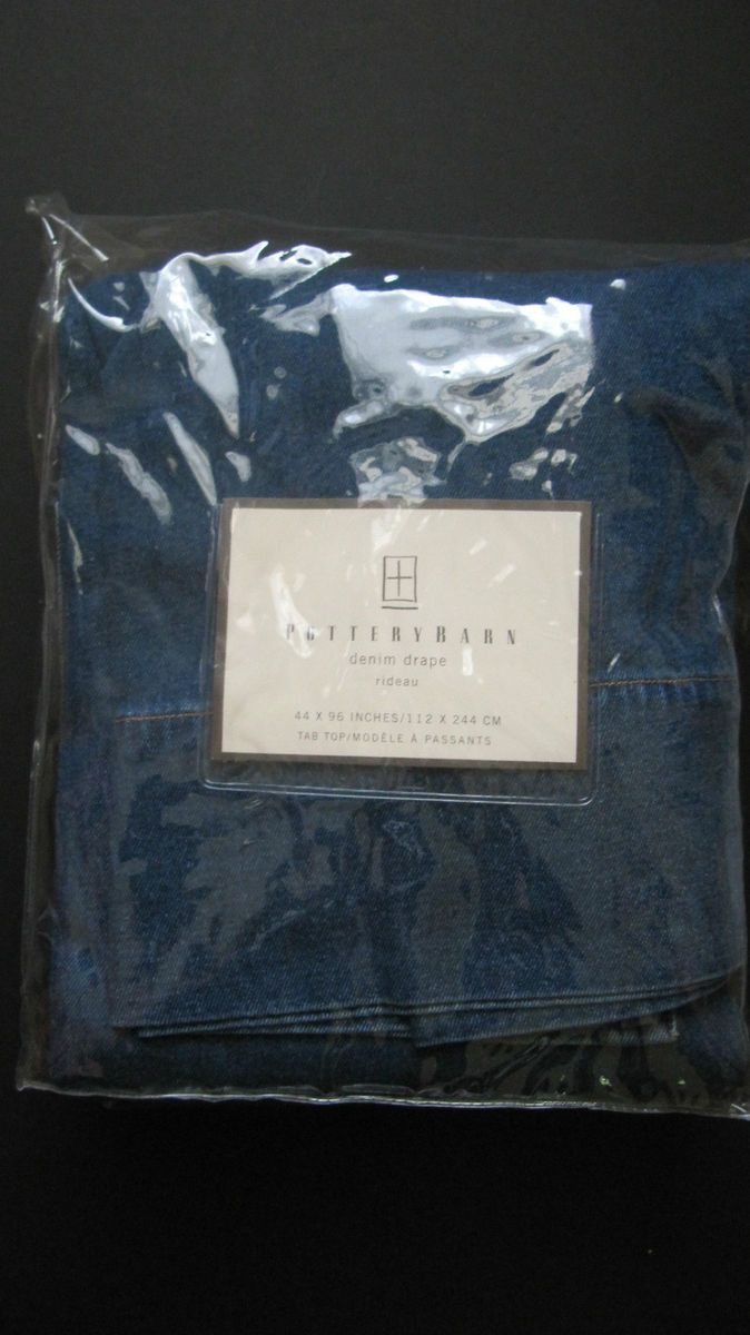    Pottery Barn Indigo Denim Blue Drape Panel Curtain 44 x 96 SOLD OUT