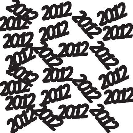 Graduation Party Supplies 2012 BLACK TABLE CONFETTI DECORATION