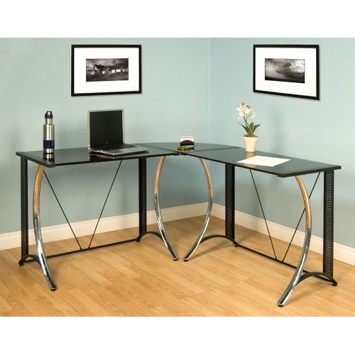   Designs Monterey LS Corner Desk in Chrome and Black 50400