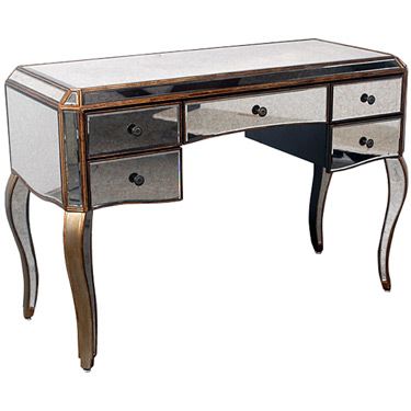   Vanity Table Desk Home Office Shine Bling New Style Wood Trim