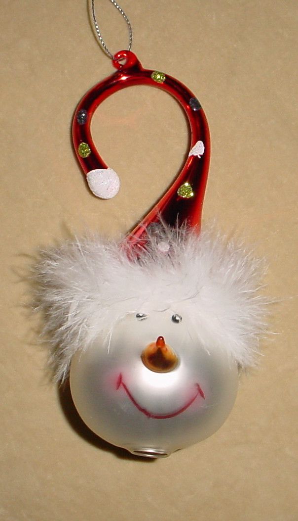   Glass Snowman Christmas Ornament Super Cute Robert Stanley New
