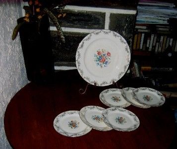 Royal China 22K Blue Flower Pink Rose Pattern