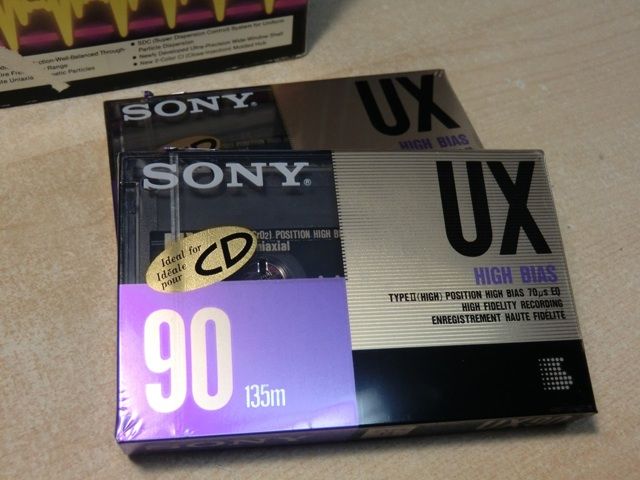 Box of 5 Sony UX90 High Bias Blank Cassettes New SEALED