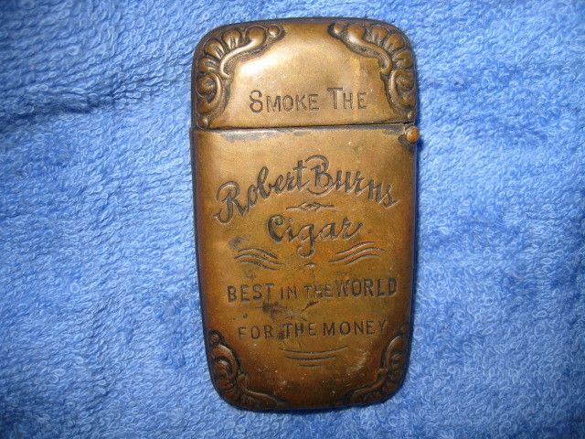 Robert Burns Advertising Match Safe from Owl Cigar Co CA 1890 1910 