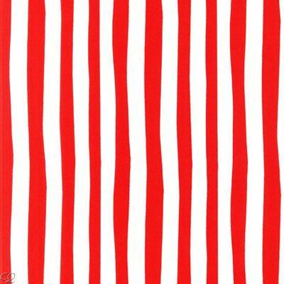   Celebrate Coordinate Stripes Bright Red White Yardage Robert Kaufman