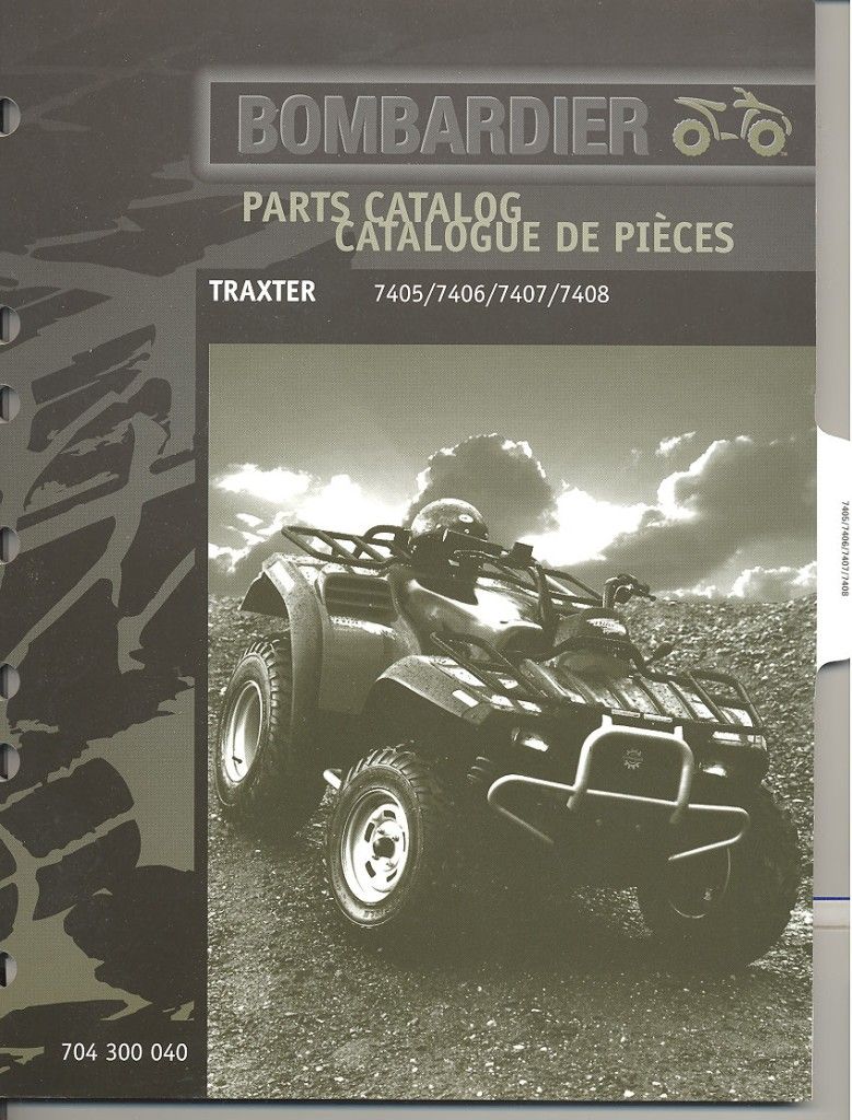 Bombardier Traxter Parts Catalog 7405 7406 7407 7408