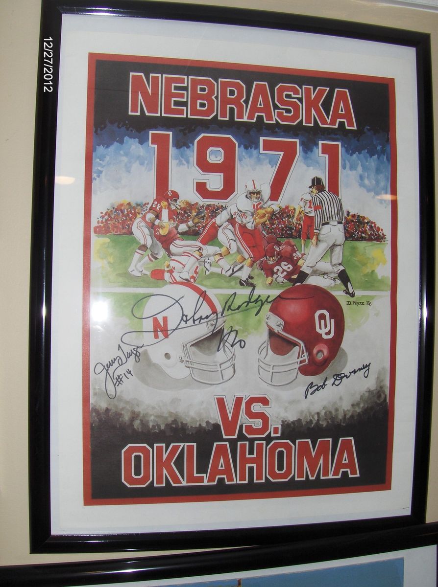   Nebraska Football Poster vs Oklahoma Bob Devaney Tagge Rodgers