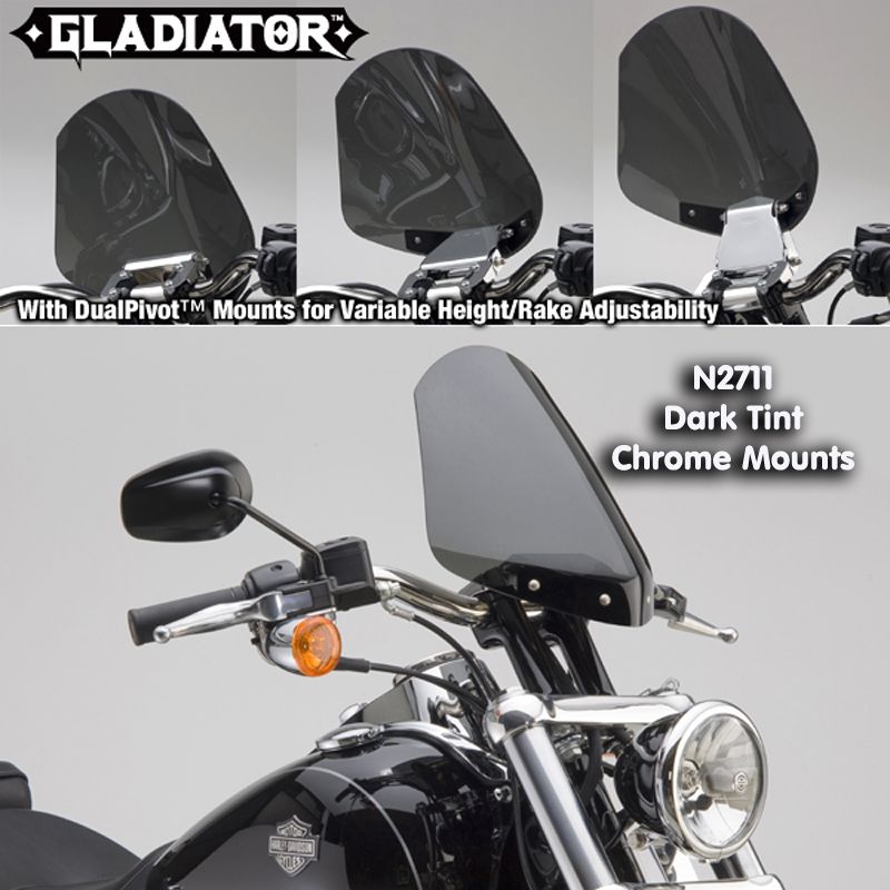 HARLEY FXDF DYNA FAT BOB GLADIATOR N.C. WINDSHIELD DARK TINT CHROME 