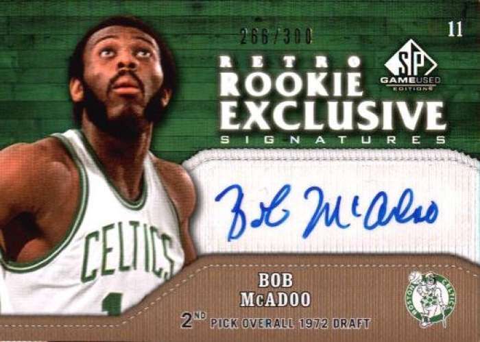 BOB MCADOO 2009/10 SP GAME USED RETRO ROOKIE EXCLUSIVE AUTO #266/300 