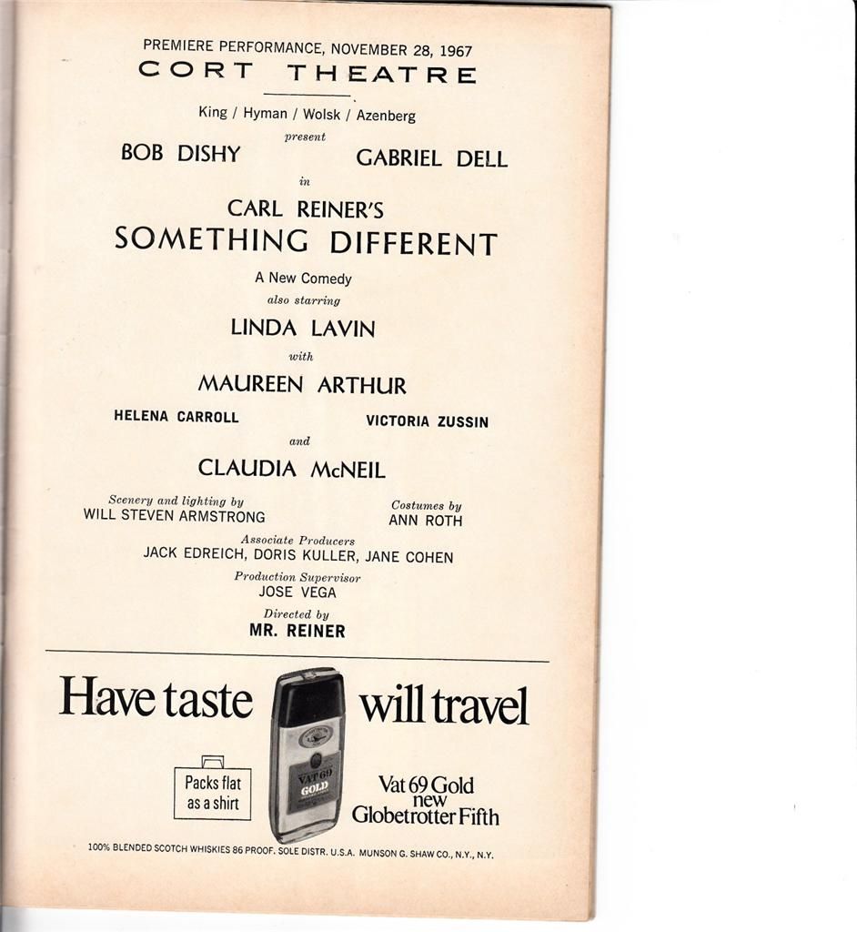 Something Different Playbill 1967 Bob Dishy Gabriel Dell Mag32 DL2