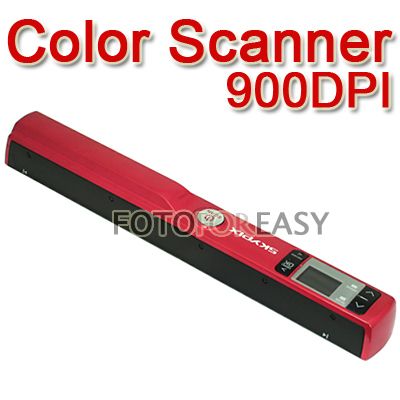   Portable Handyscan Document Book Photo Cordless A4 Scanner Red