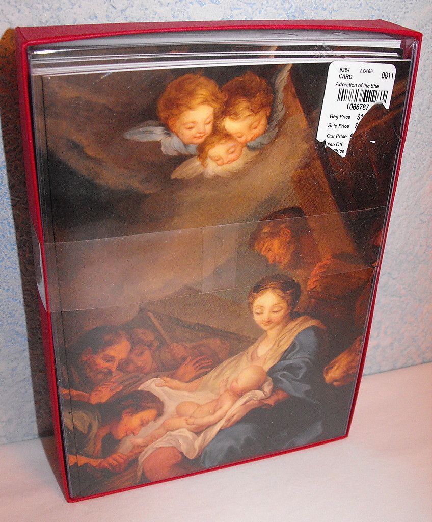 Christmas Cards Boxed Woodhaven Religious Nativity Scene 16 Cards 