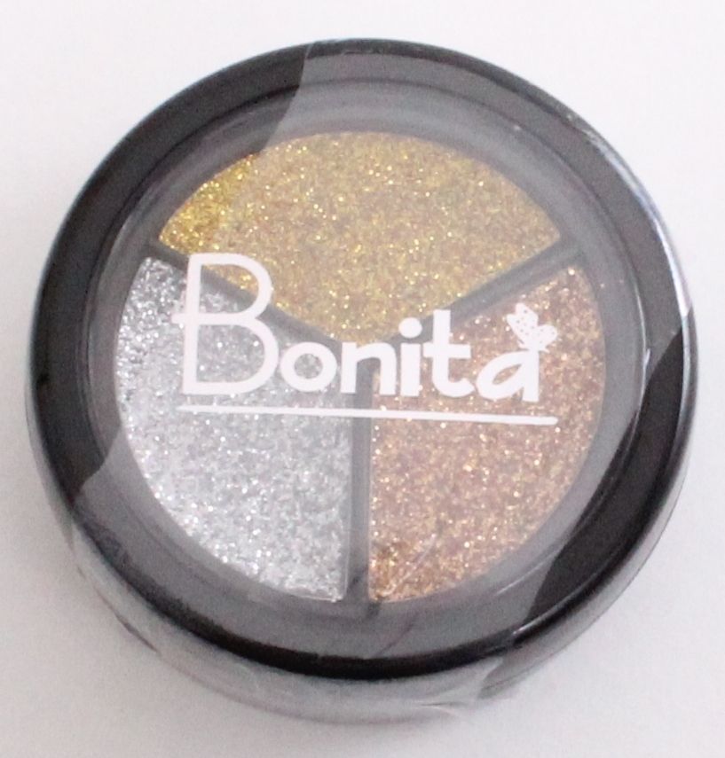 BONITA EYESHADOW 3 SHADES CREAMY GLITTER GOLD BRONZE SILVER SEALED 