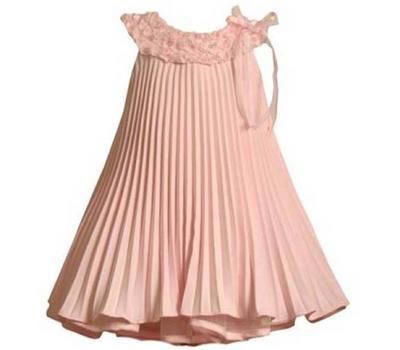 Bonnie Jean Toddler Girls Pink Pleated Linen Easter Spring Dress 4T 
