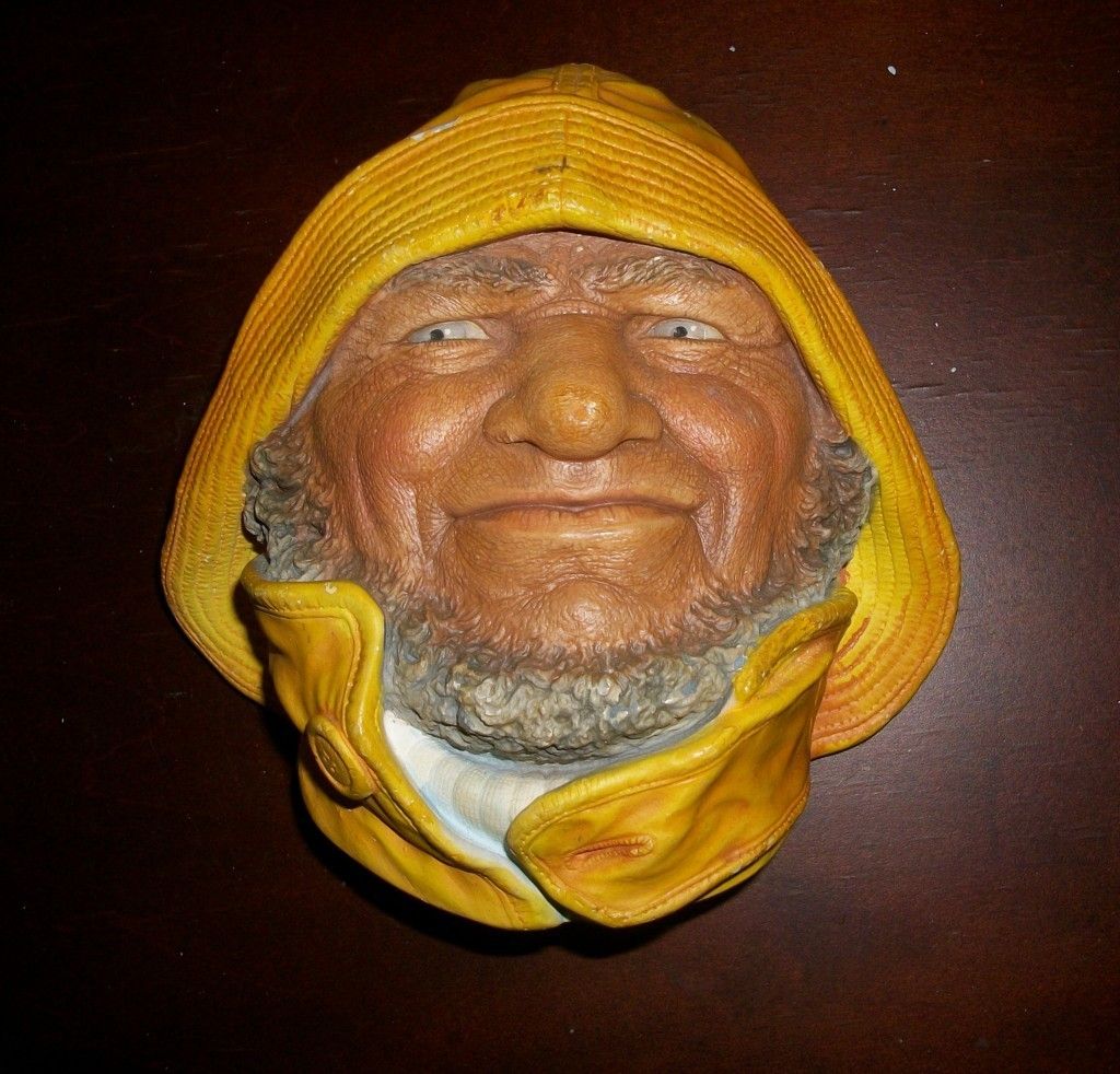 CHALK BOSSON HEAD FISHERMAN IN YELLOW RAIN GEAR