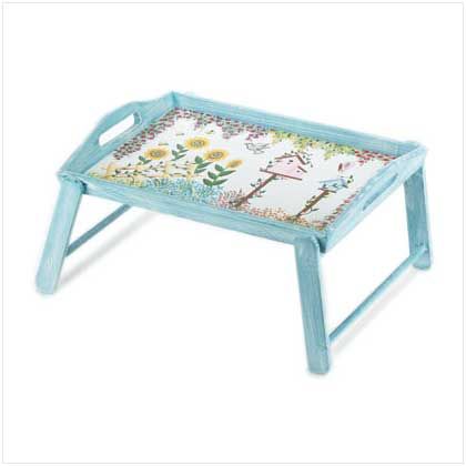 Breakfast in Bed Tray Shaby Chic Elegance Beautiful Birdhouse Flowers 